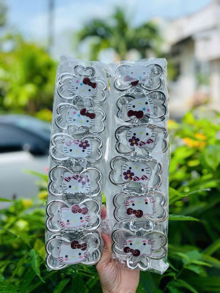 KẸP TÓC HELLO KITTY NƠ BẠC-duoc-ban-tai-Sin Sin Shop
