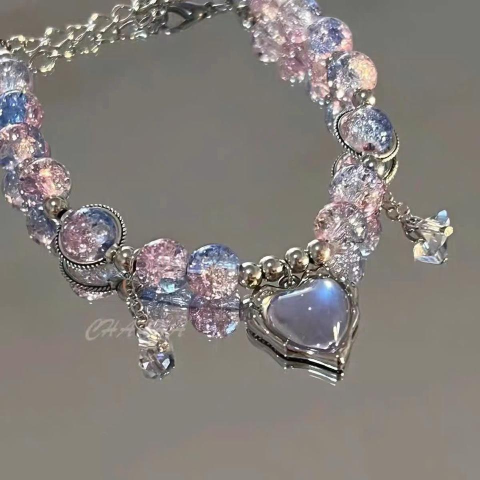 VÒNG TAY CHARM TRÁI TIM XANH TÍM-duoc-ban-tai-Sin Sin Shop