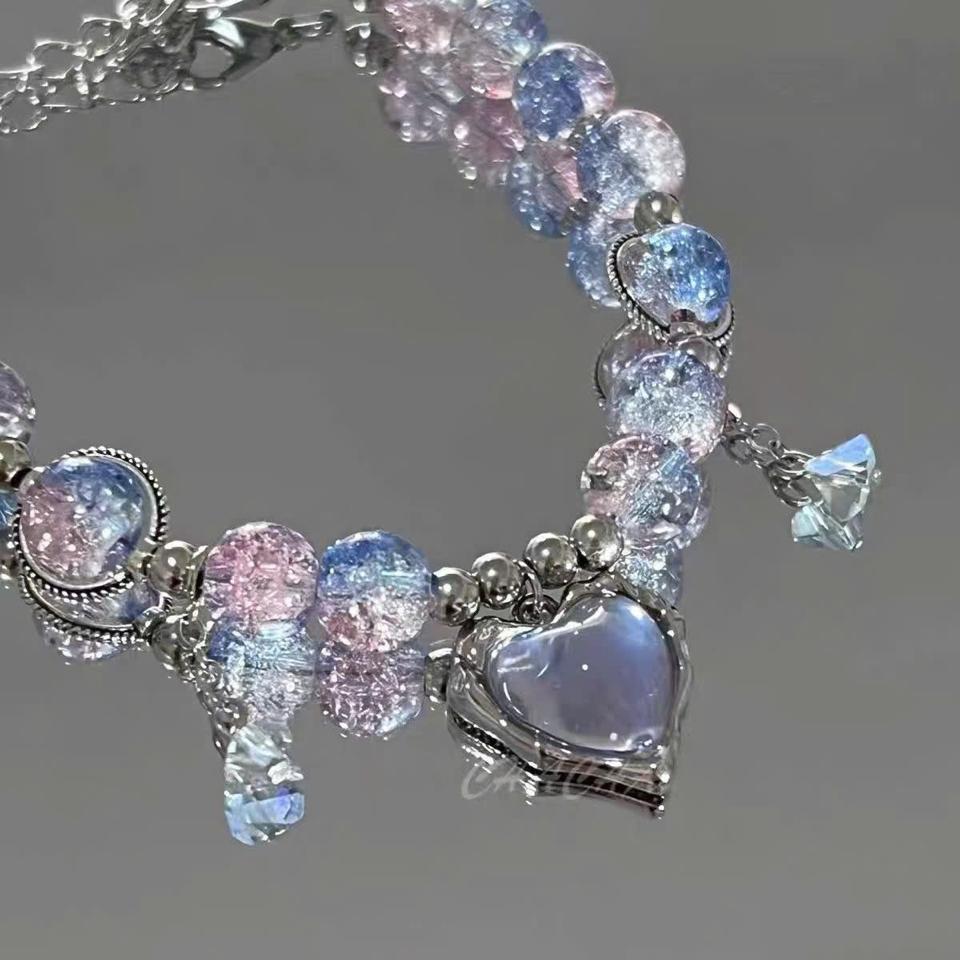 VÒNG TAY CHARM TRÁI TIM XANH TÍM-duoc-ban-tai-Sin Sin Shop