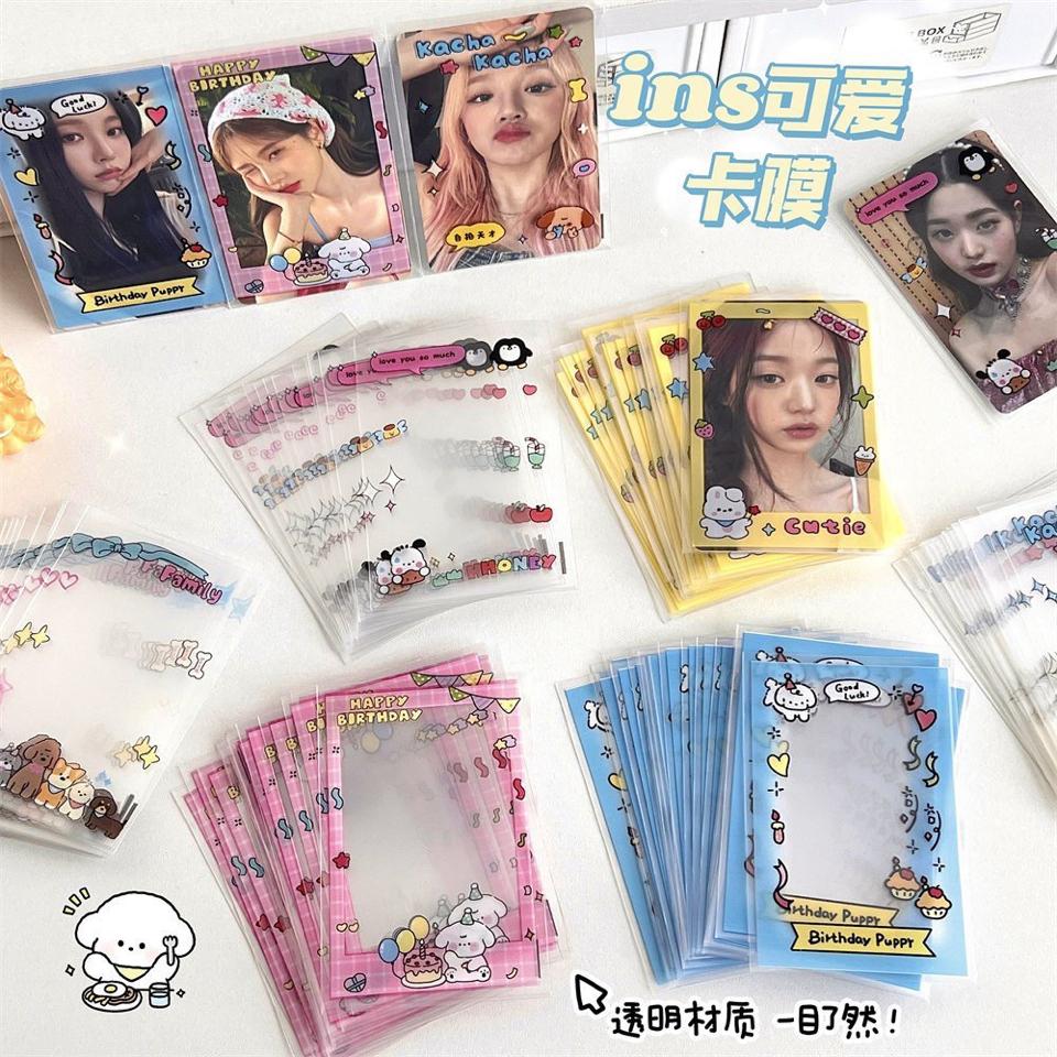 Gói 10 tấm Sleeves in viền hoạ tiết Hàn Quốc size 6x9cm-duoc-ban-tai-Sin Sin Shop
