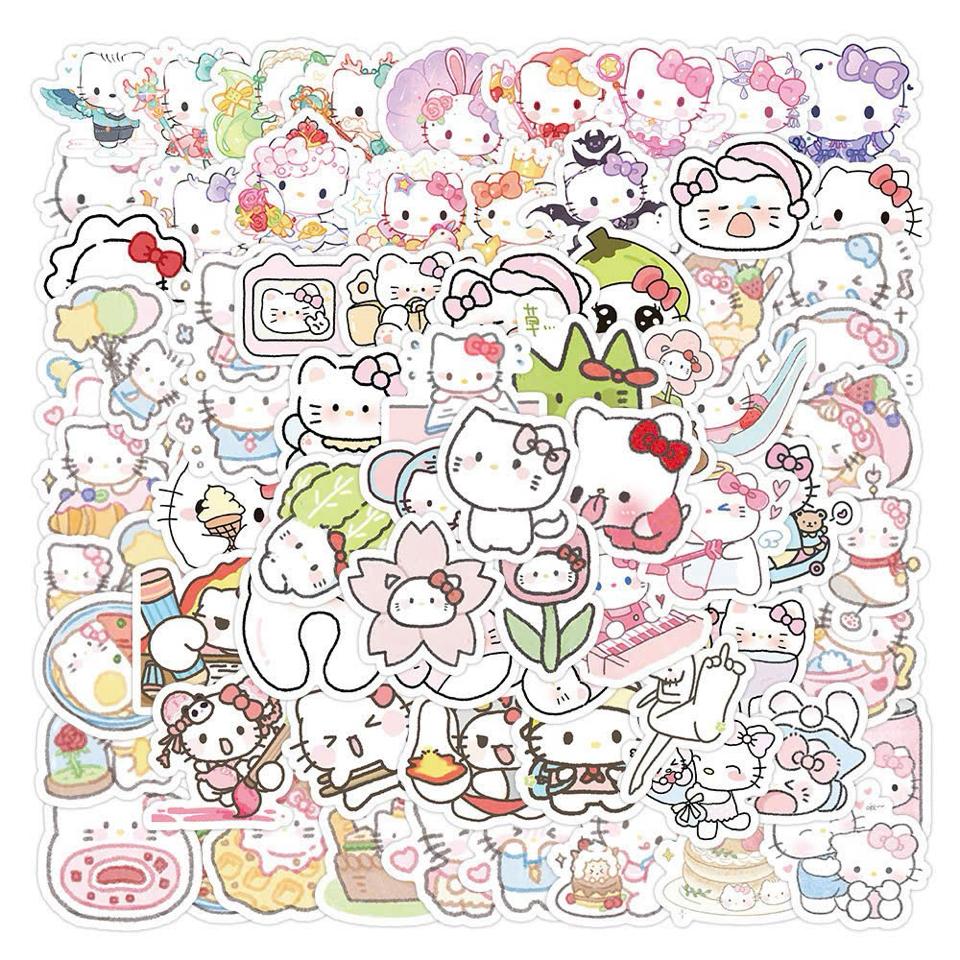 SET 50 STICKER HELLO KITTY CHỐNG THẤM NƯỚC-duoc-ban-tai-Sin Sin Shop