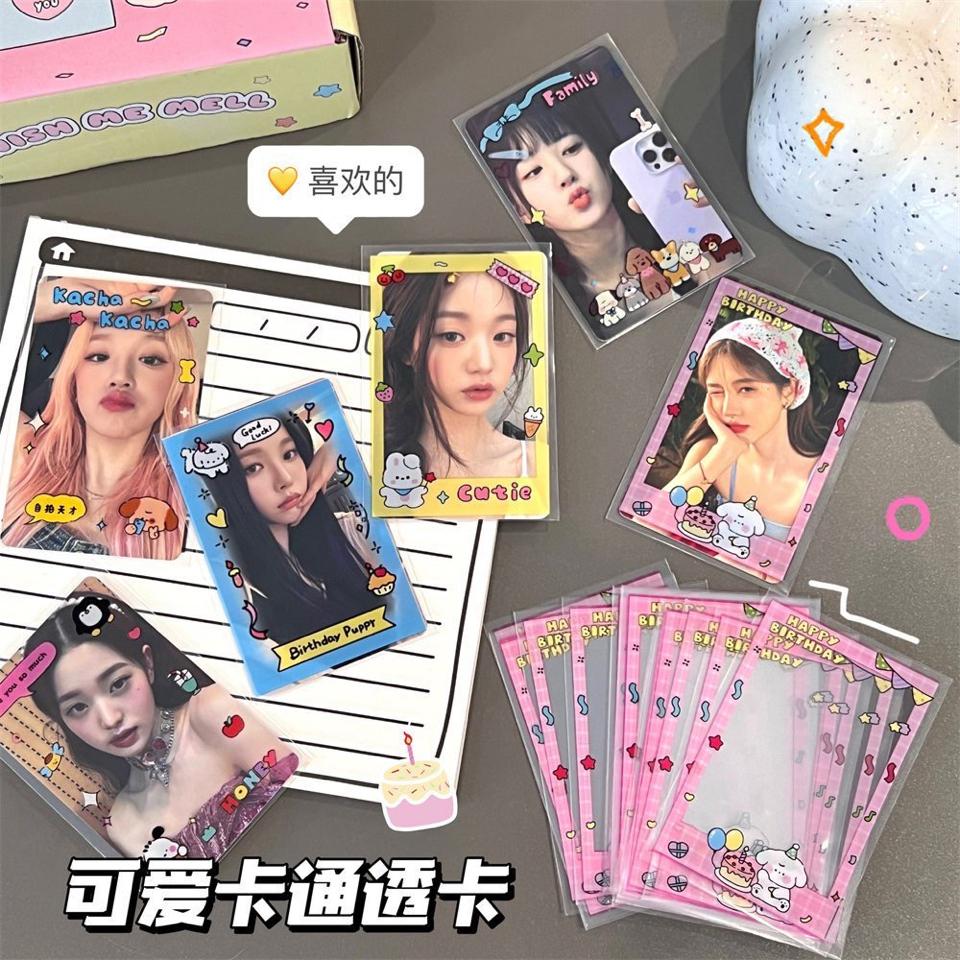 Gói 10 tấm Sleeves in viền hoạ tiết Hàn Quốc size 6x9cm-duoc-ban-tai-Sin Sin Shop
