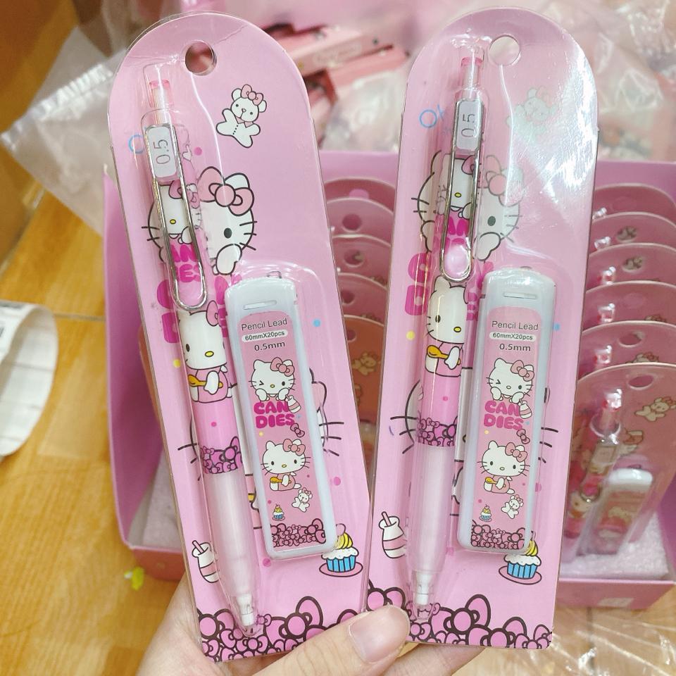 Set bút chì bấm kim kèm ngòi ruột thay hello kitty 0.5mm-duoc-ban-tai-Sin Sin Shop
