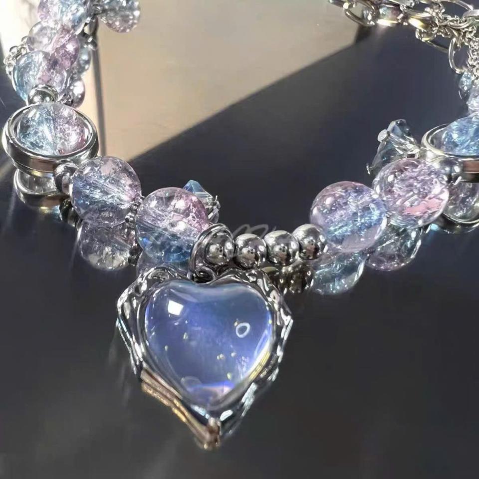 VÒNG TAY CHARM TRÁI TIM XANH TÍM-duoc-ban-tai-Sin Sin Shop