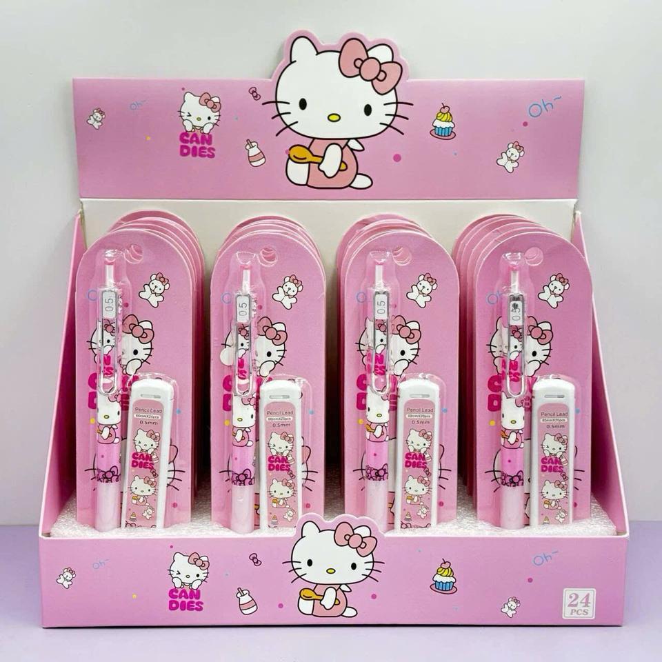 Set bút chì bấm kim kèm ngòi ruột thay hello kitty 0.5mm-duoc-ban-tai-Sin Sin Shop