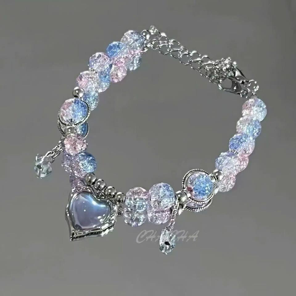 VÒNG TAY CHARM TRÁI TIM XANH TÍM-duoc-ban-tai-Sin Sin Shop