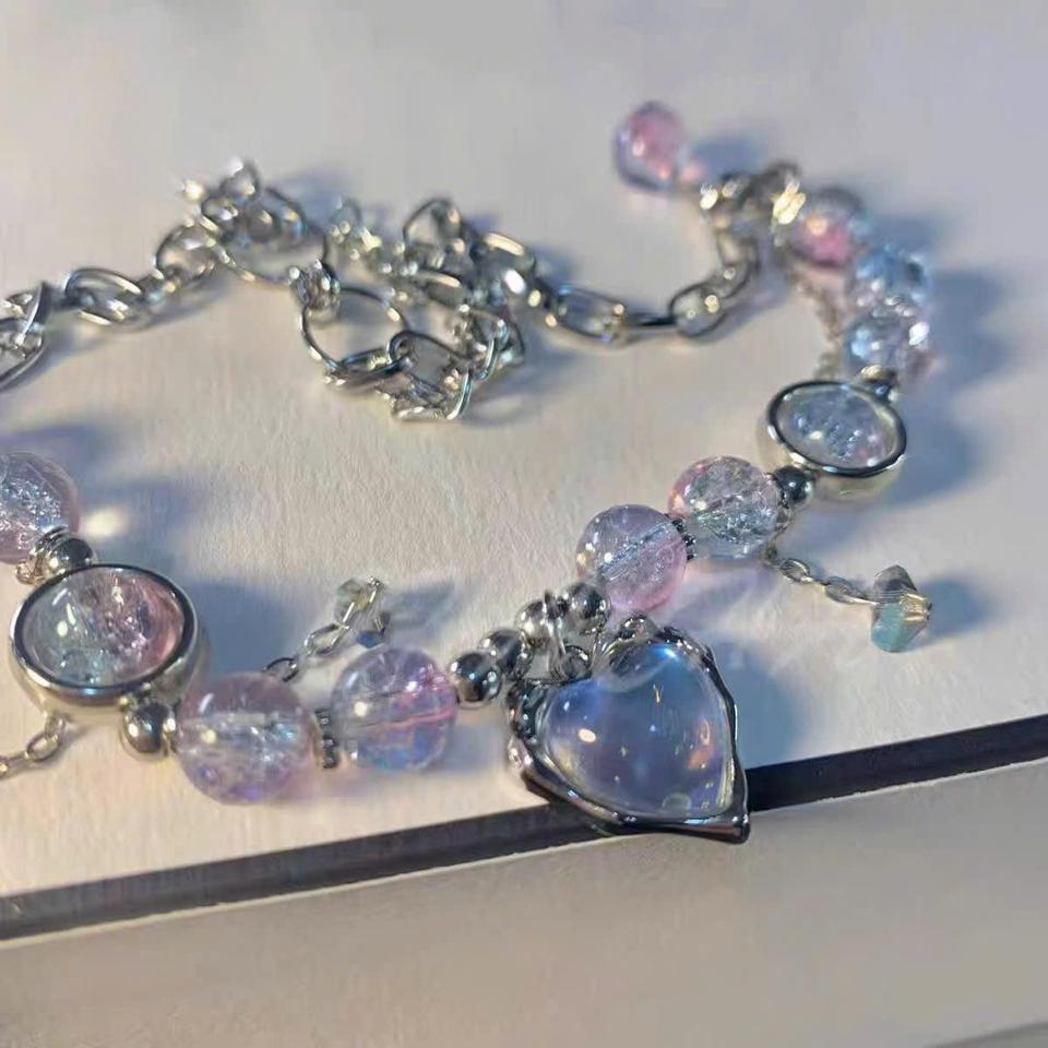 VÒNG TAY CHARM TRÁI TIM XANH TÍM-duoc-ban-tai-Sin Sin Shop