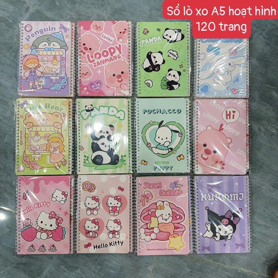 SỔ LÒ XO A5 HOẠT HÌNH MIX MẪU-duoc-ban-tai-Sin Sin Shop