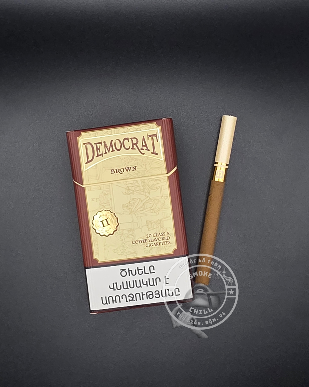 DEMOCRAT COFFEE BROWN ĐIẾU TO-duoc-ban-tai-THUỐC LÁ THƠM SMOKE & CHILL