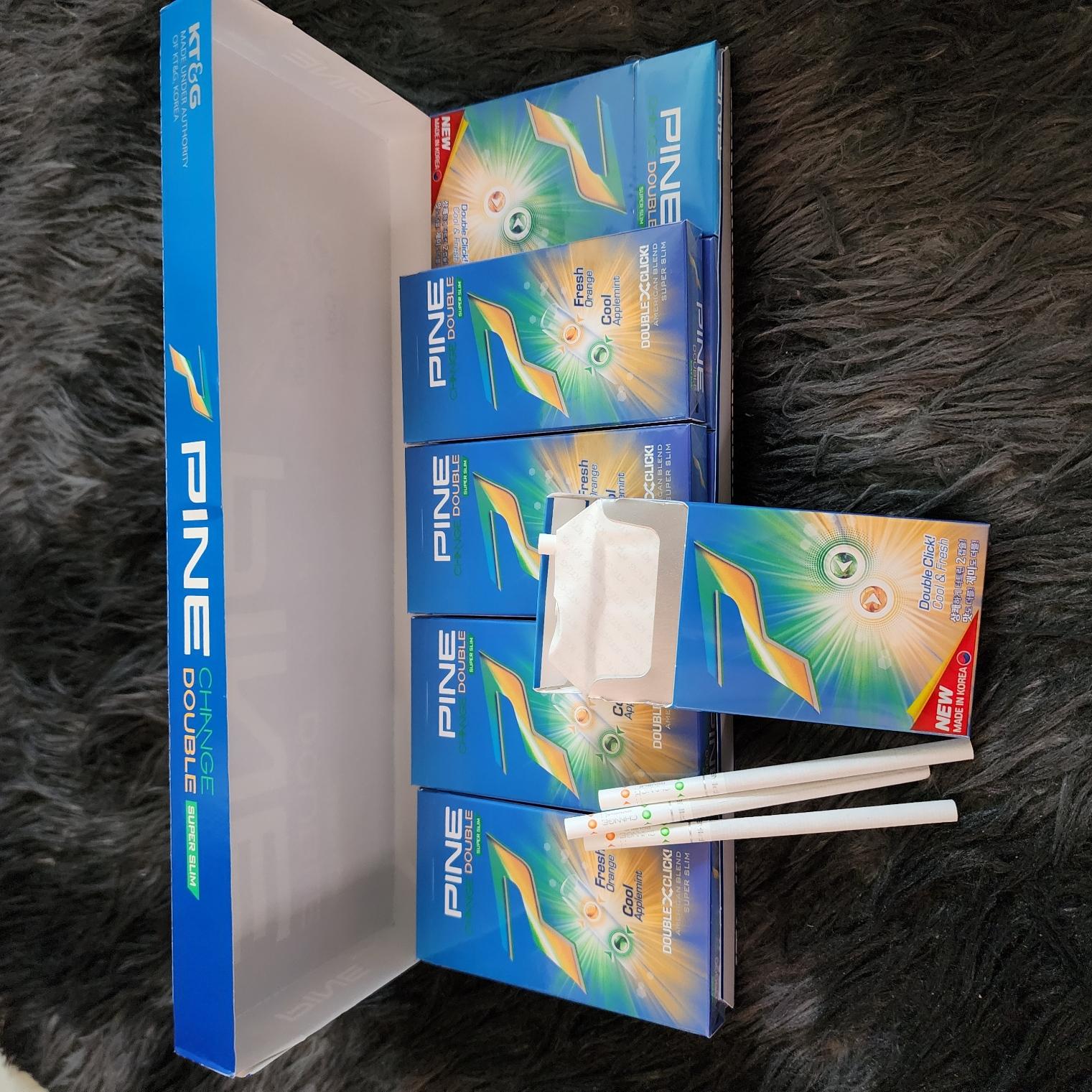 PINE CHANGE DOUBLE SUPER SLIM ORANGE & APPLEMINT-duoc-ban-tai-THUỐC LÁ THƠM SMOKE & CHILL