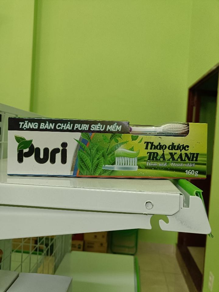 Kem đánh răng puri xanh 160g-duoc-ban-tai-Bách Hoá A Khở 
