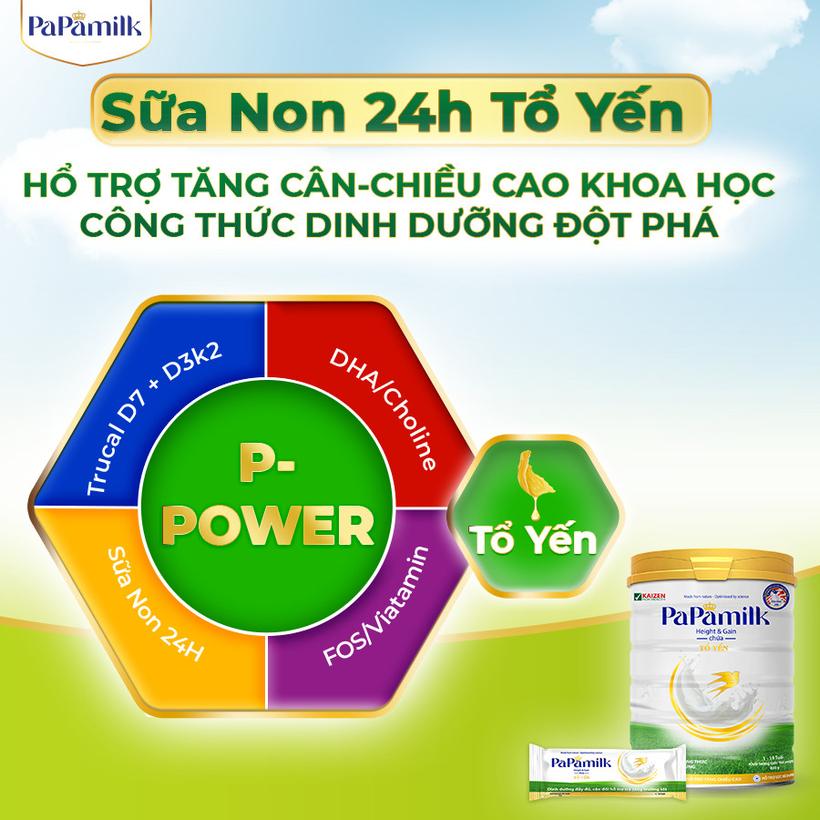 Sữa non tổ yến Papamilk Height & Gain giúp tăng cân tăng chiều cao cho Trẻ từ 1-19 tuổi - Lon 830G (DR0139-L01)-duoc-ban-tai-Minh Phát Emart