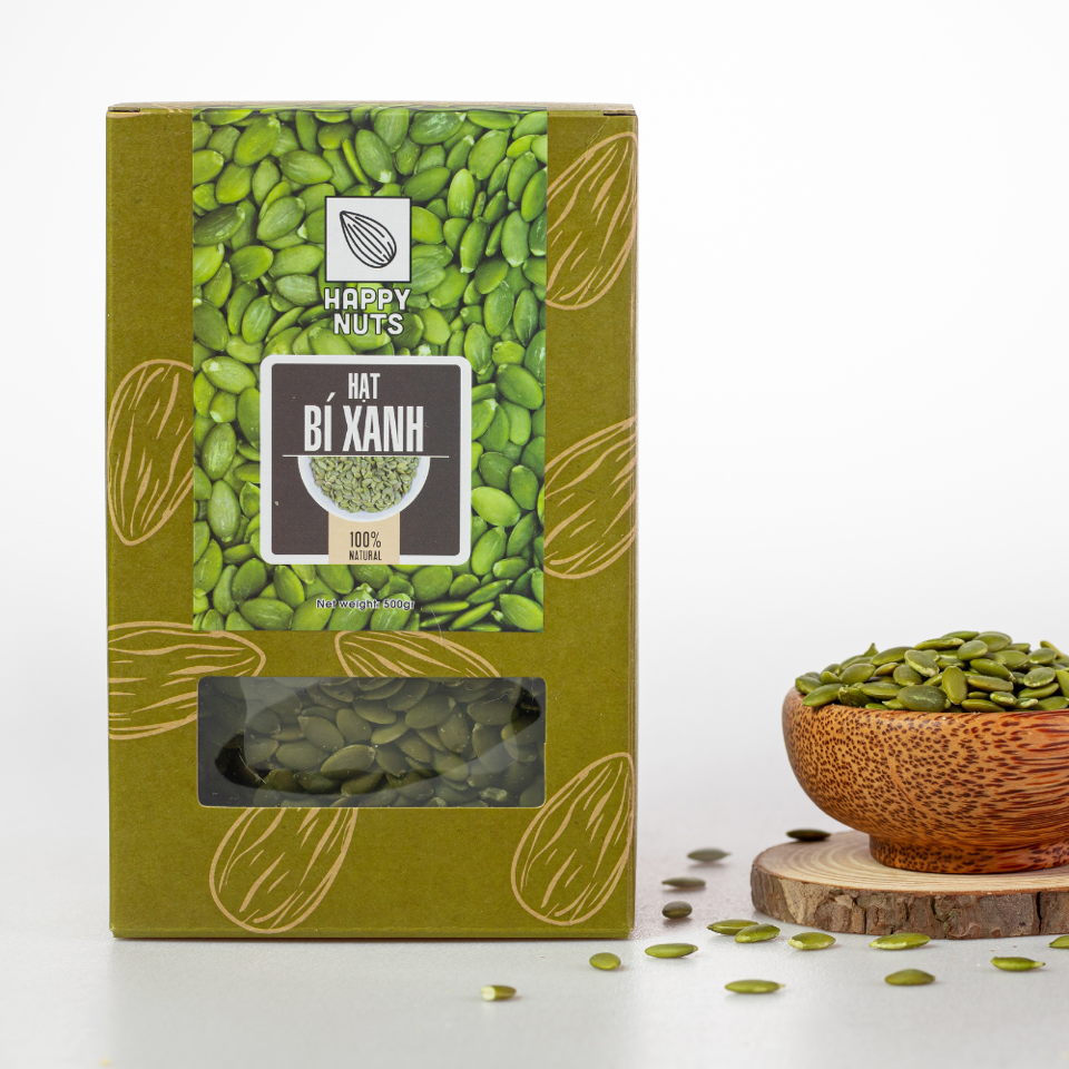Hạt bí xanh Ấn Độ (tách vỏ) Happy Nuts 500gr (DR0086-L01)-duoc-ban-tai-Minh Phát Emart