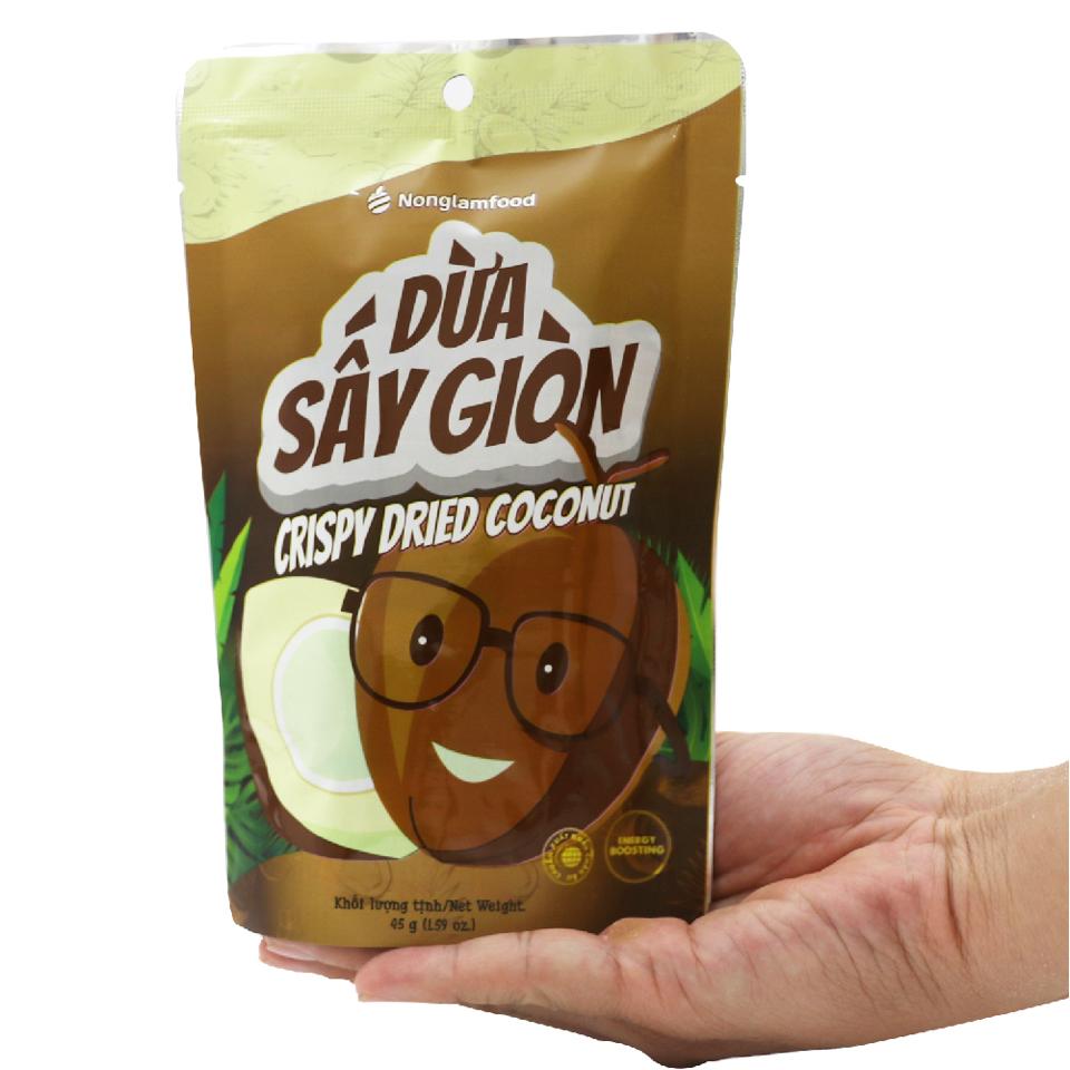 Dừa Sấy Giòn Nonglamfood Túi 45g (DR0049-L01)-duoc-ban-tai-Minh Phát Emart