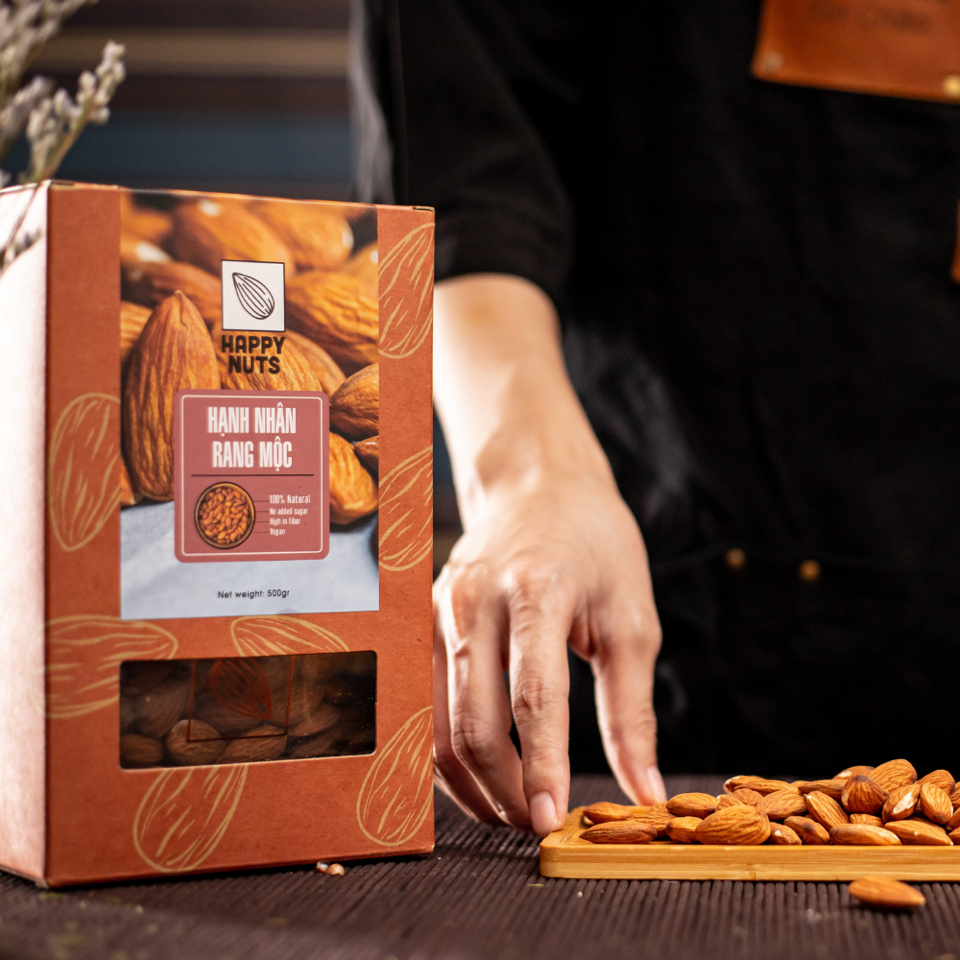 Hạnh nhân rang mộc Happy Nuts 500gr (DR0094-L01)-duoc-ban-tai-Minh Phát Emart