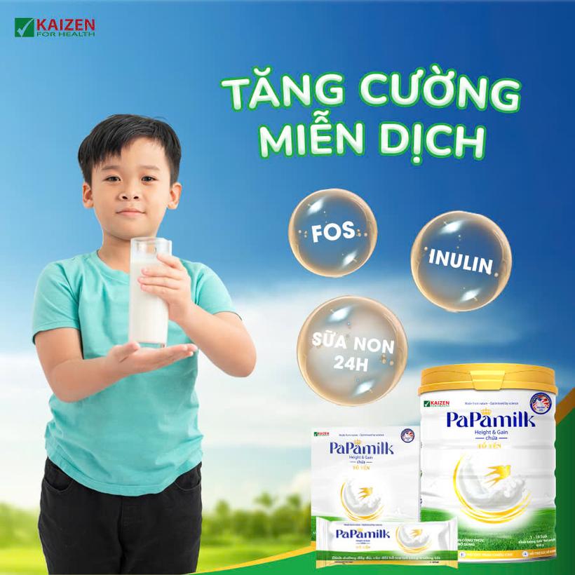 Sữa non tổ yến Papamilk Height & Gain giúp tăng cân tăng chiều cao cho Trẻ từ 1-19 tuổi - Hộp 14 Gói (DR0140-L01)-duoc-ban-tai-Minh Phát Emart