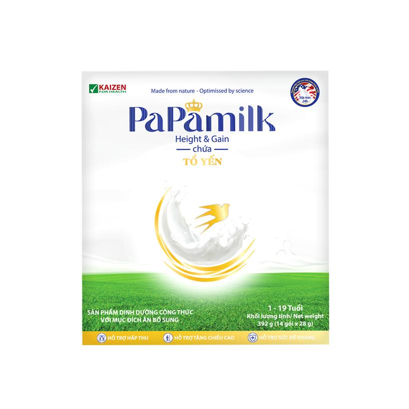 Sữa non tổ yến Papamilk Height & Gain giúp tăng cân tăng chiều cao cho Trẻ từ 1-19 tuổi - Hộp 14 Gói (DR0140-L01)-duoc-ban-tai-Minh Phát Emart