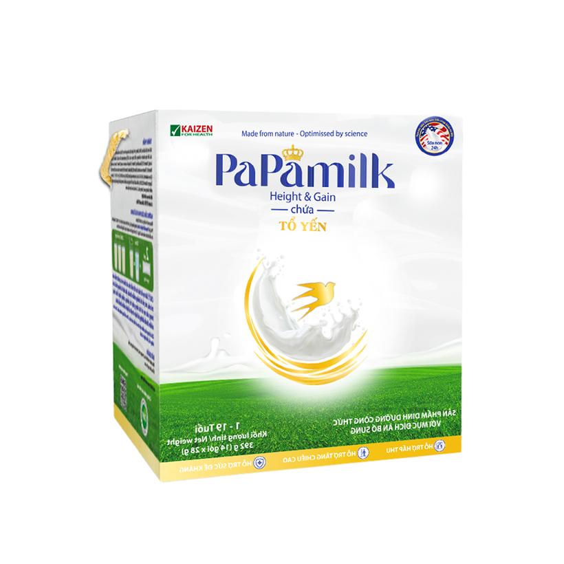 Sữa non tổ yến Papamilk Height & Gain giúp tăng cân tăng chiều cao cho Trẻ từ 1-19 tuổi - Hộp 14 Gói (DR0140-L01)-duoc-ban-tai-Minh Phát Emart