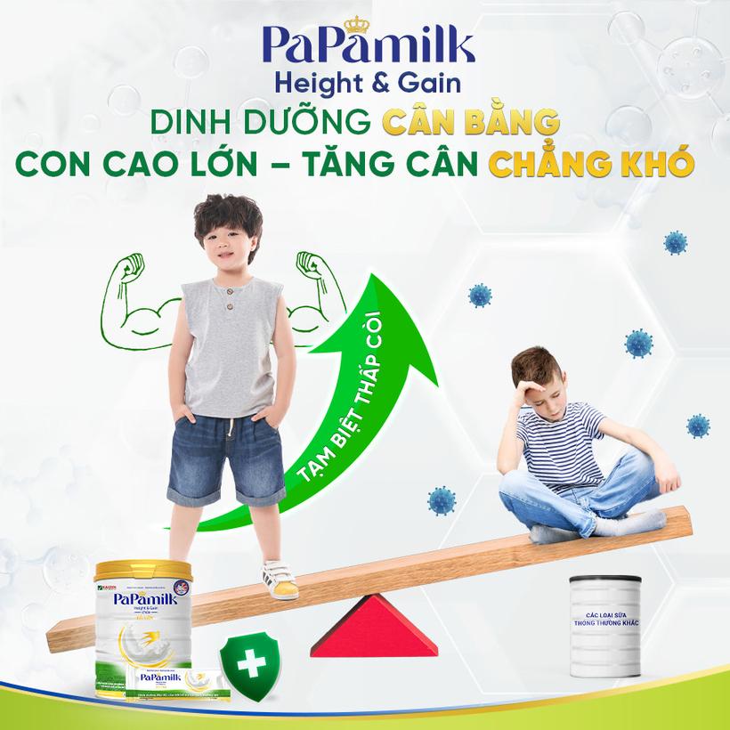 Sữa non tổ yến Papamilk Height & Gain giúp tăng cân tăng chiều cao cho Trẻ từ 1-19 tuổi - Lon 830G (DR0139-L01)-duoc-ban-tai-Minh Phát Emart