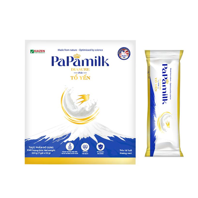 Sữa non tổ yến Papamilk Diasure cho Mẹ bầu, Người tiểu đường - Hộp 07 Gói (DR0138-L01)-duoc-ban-tai-Minh Phát Emart
