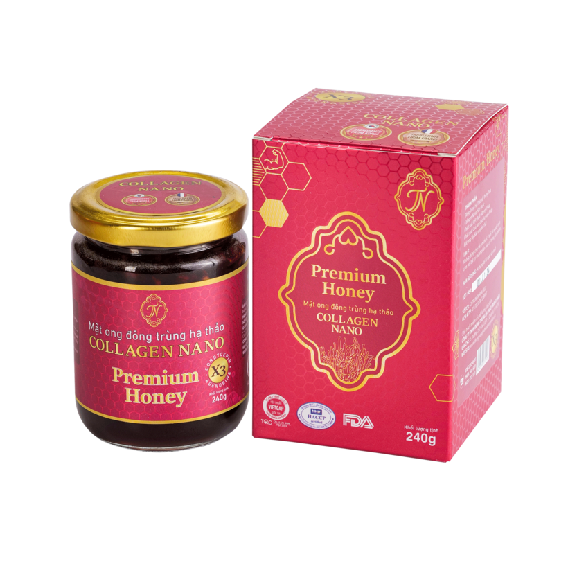 Mật ong đông trùng hạ thảo Collagen nano 240gr (DR0134-L01)-duoc-ban-tai-Minh Phát Emart