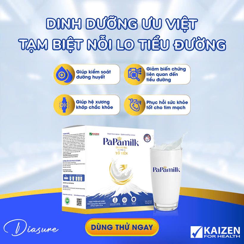 Sữa non tổ yến Papamilk Diasure cho Mẹ bầu, Người tiểu đường - Hộp 07 Gói (DR0138-L01)-duoc-ban-tai-Minh Phát Emart