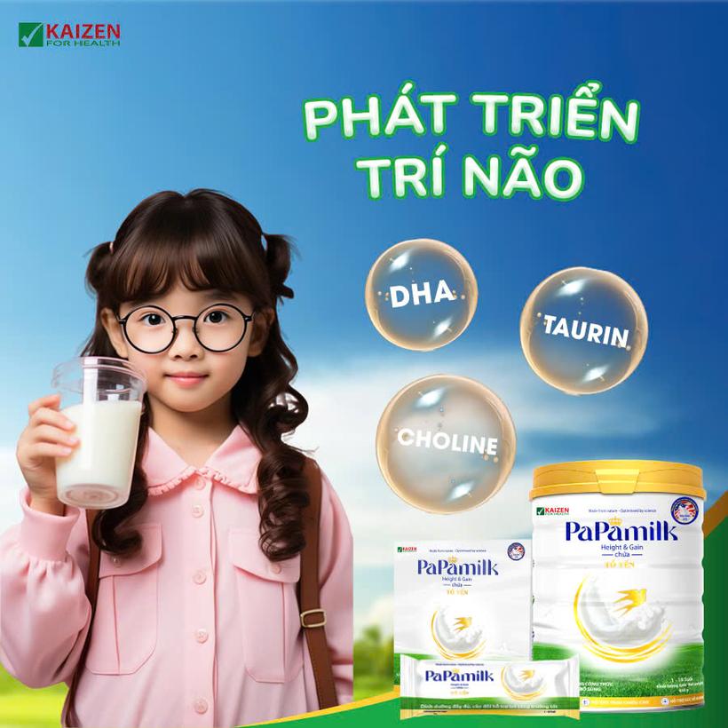 Sữa non tổ yến Papamilk Height & Gain giúp tăng cân tăng chiều cao cho Trẻ từ 1-19 tuổi - Hộp 14 Gói (DR0140-L01)-duoc-ban-tai-Minh Phát Emart