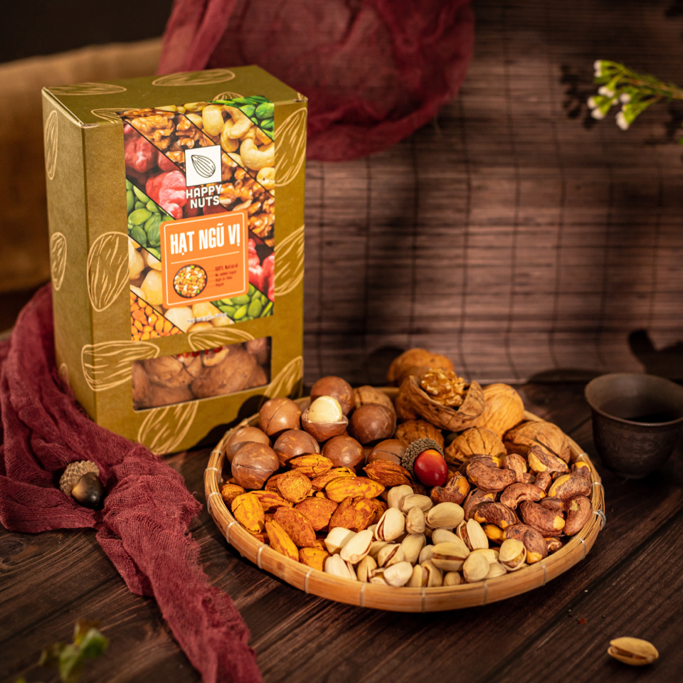 Hạt ngũ vị mix 5 loại hạt Happy Nuts 450gr (DR0085-L01)-duoc-ban-tai-Minh Phát Emart