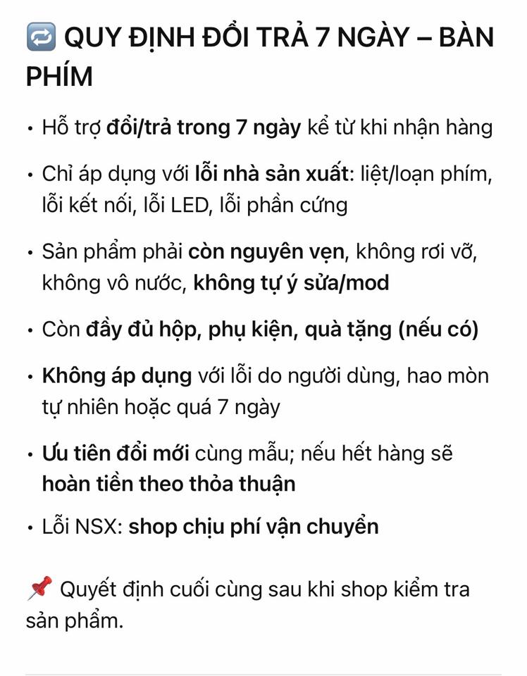 BH 7 ngày bao đổi trả ( lỗi của nsx )-duoc-ban-tai-KA Studio Q7