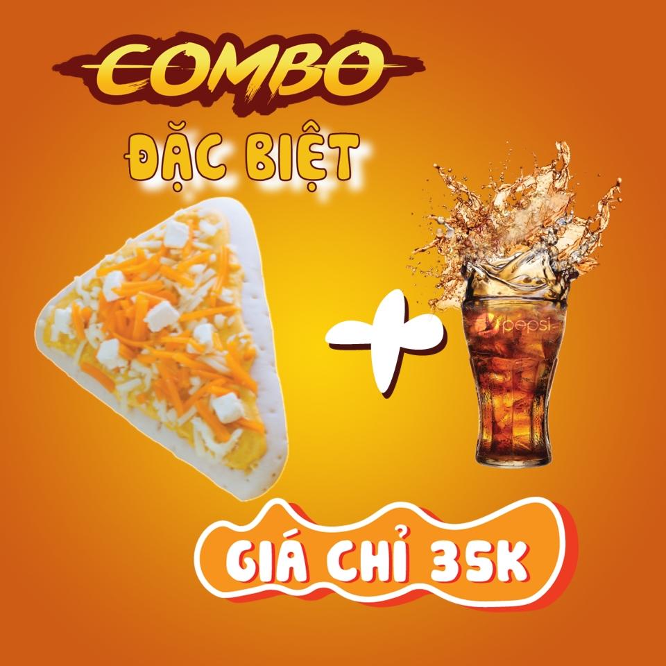 Combo Pizza TG phô mai ngũ vị + Nước-duoc-ban-tai-Bánh Mì Má Hải - An Nhơn