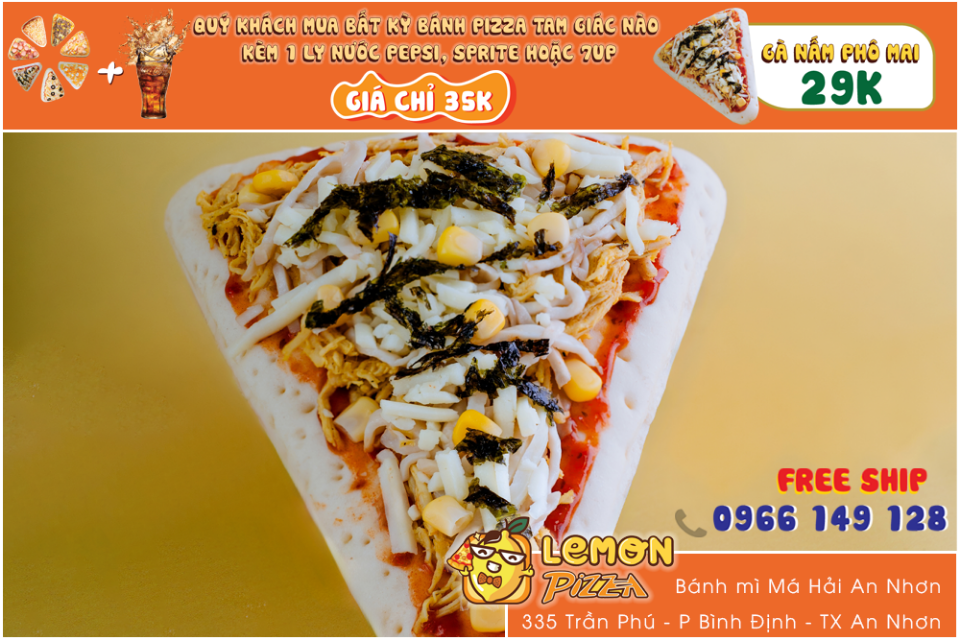 Pizza TG gà nấm rong biển-duoc-ban-tai-Bánh Mì Má Hải - An Nhơn