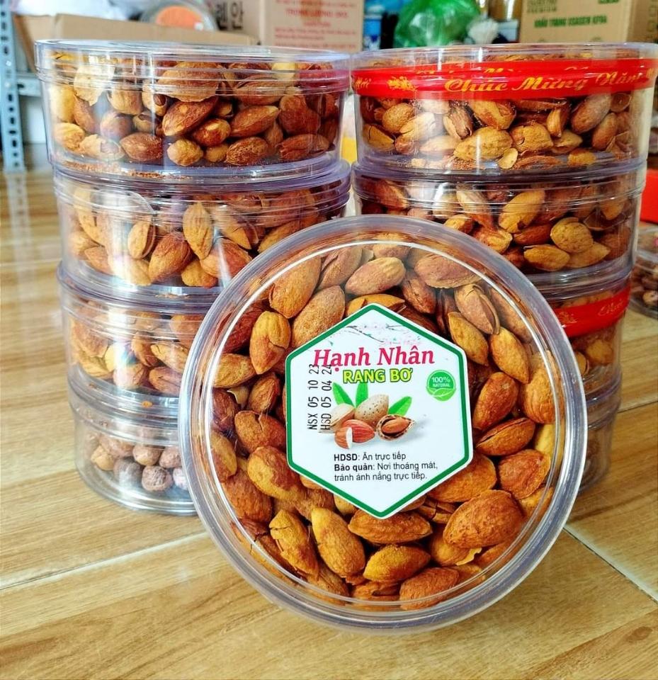 Hạnh nhân rang bơ vỏ mỏng hộp tròn 480gr-duoc-ban-tai-MIHO FOOD