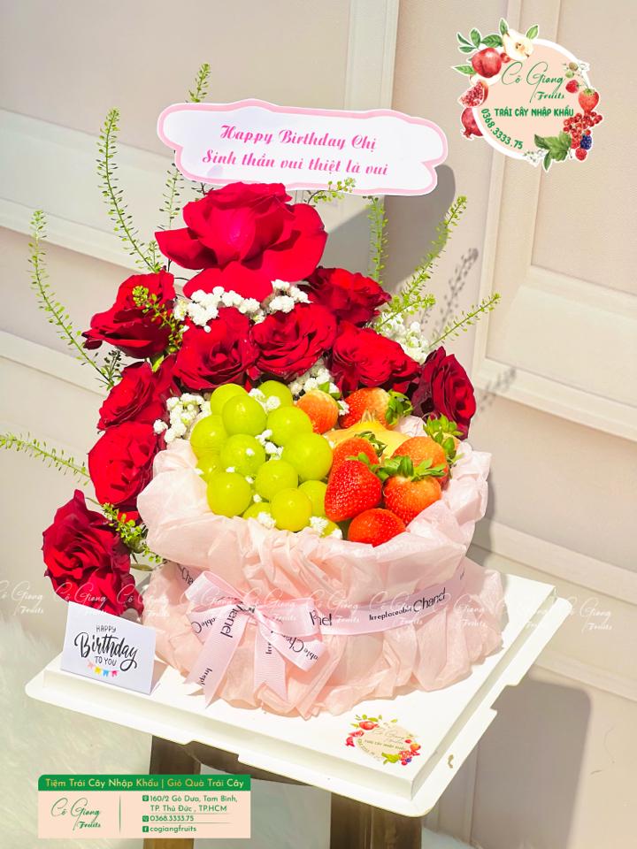 Set Sinh Nhật kết hợp Hoa Tươi -duoc-ban-tai-Cô Giang Fruits