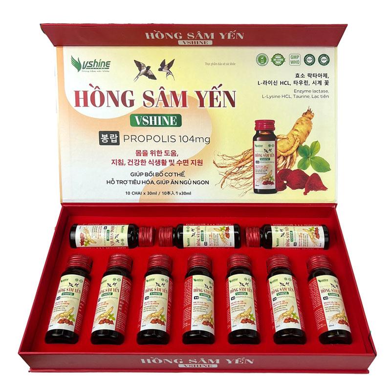 Hồng sâm yến giúp bổ cơ thể , hỗ trợ hệ tiêu hóa giúp ăn ngủ ngon - Hộp 10 lọ-duoc-ban-tai-Tâm Phúc Pharma