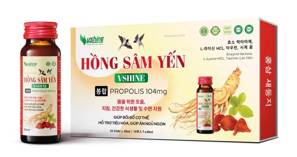 Hồng sâm yến giúp bổ cơ thể , hỗ trợ hệ tiêu hóa giúp ăn ngủ ngon - Hộp 10 lọ-duoc-ban-tai-Tâm Phúc Pharma