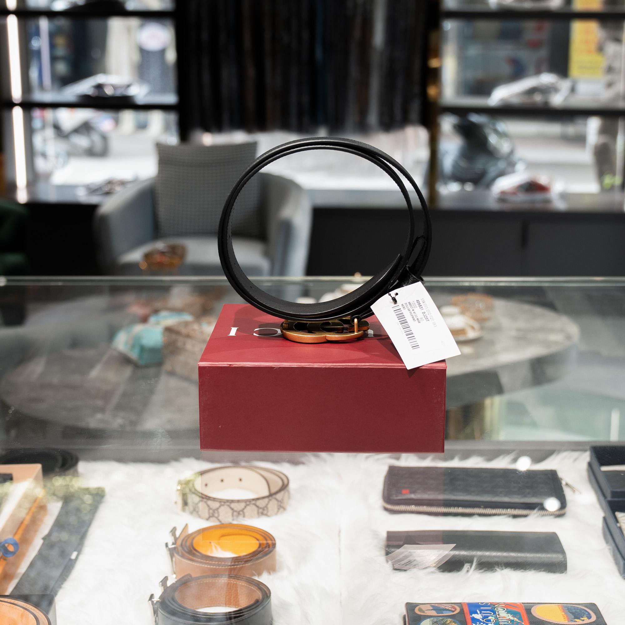 GC Leather Belt With Double G Buckle (ss25) NewFullbox-duoc-ban-tai-AnDi Authentic Luxury