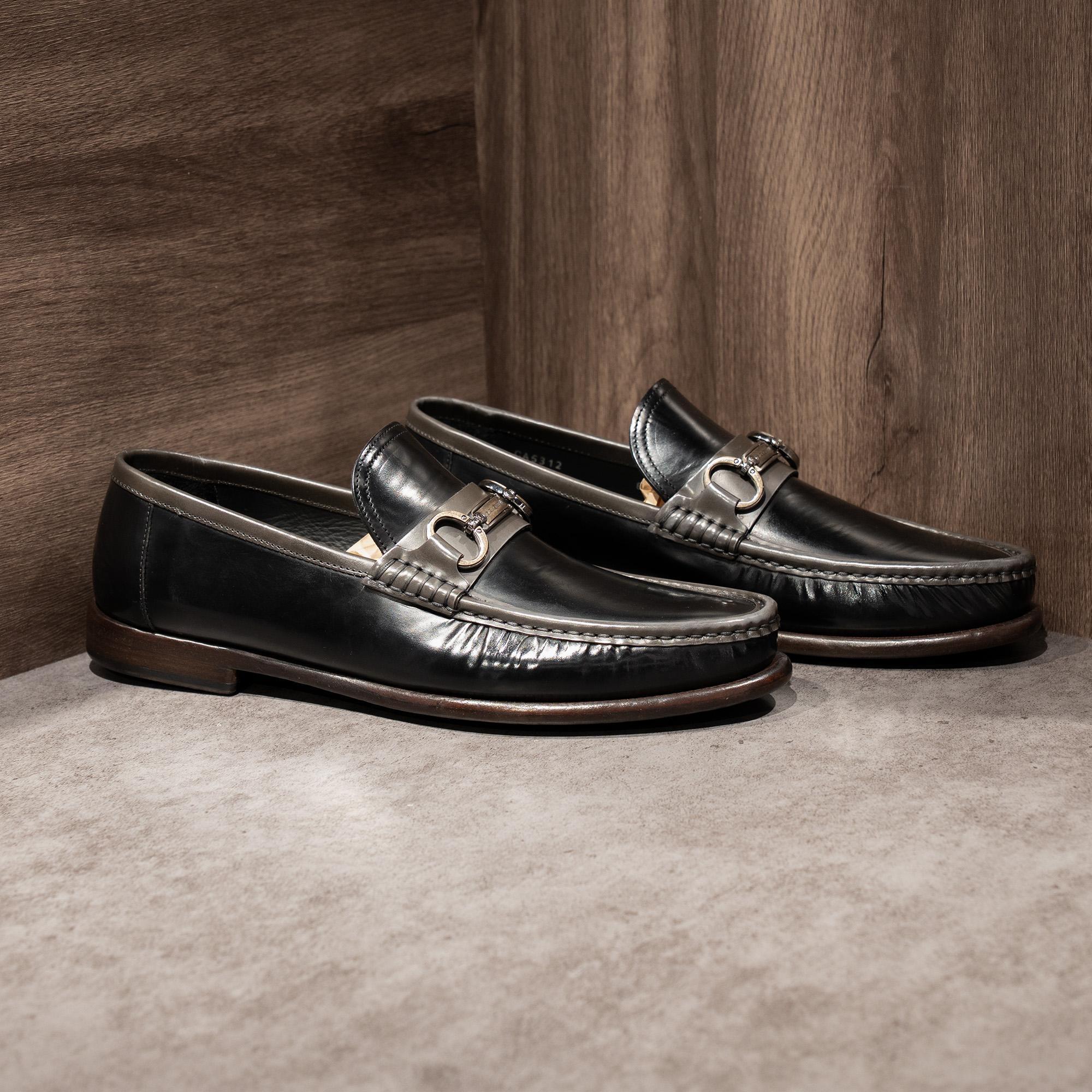 Dolce Black Leather Logo Bit Slip On Loafers New trưng bày-duoc-ban-tai-AnDi Authentic Luxury