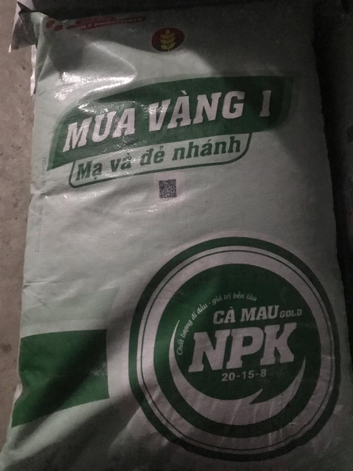 Phân Npk mùa vàng 1 cà mau 20-15-8. 760k/bao-duoc-ban-tai-CỬA HÀNG VTNN HOÀNG METRO