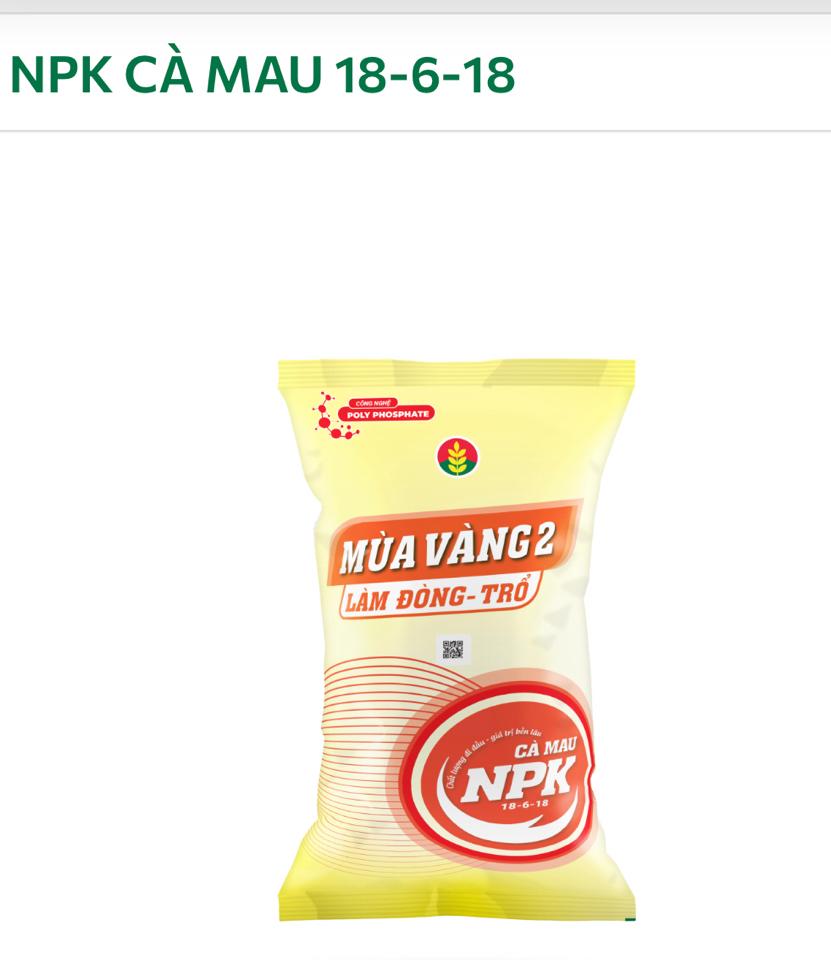 Phân bón npk cà mau mùa vàng 2 18-6-18 .50kg -duoc-ban-tai-CỬA HÀNG VTNN HOÀNG METRO