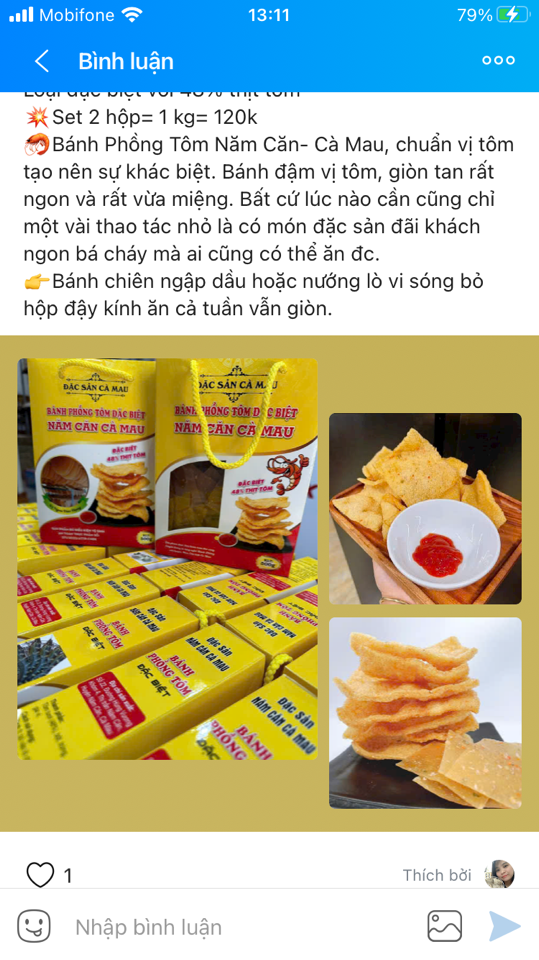 Bánh phồng tôm Năm căn  1 kg -duoc-ban-tai-Shop Trần Hồng