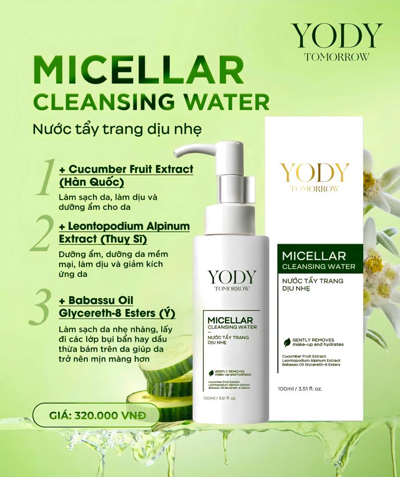Nước Tẩy Trang Dịu Nhẹ Yody Tomorrow-duoc-ban-tai-❣️ 𝐘𝐎𝐃𝐘 𝐏𝐇𝐔̛𝐎̛𝐍𝐆 𝐀𝐍𝐇 ❣️ NGUYỄN TRÂN