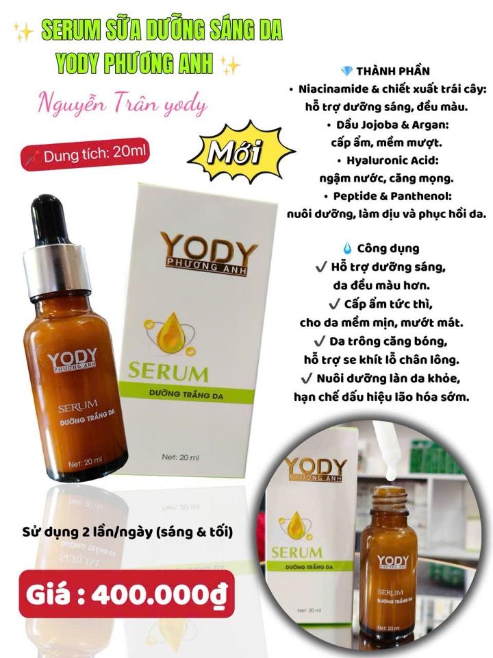 SERUM DƯỠNG TÁI TẠO TRẮNG DA YODY PHƯƠNG ANH-duoc-ban-tai-❣️ 𝐘𝐎𝐃𝐘 𝐏𝐇𝐔̛𝐎̛𝐍𝐆 𝐀𝐍𝐇 ❣️ NGUYỄN TRÂN