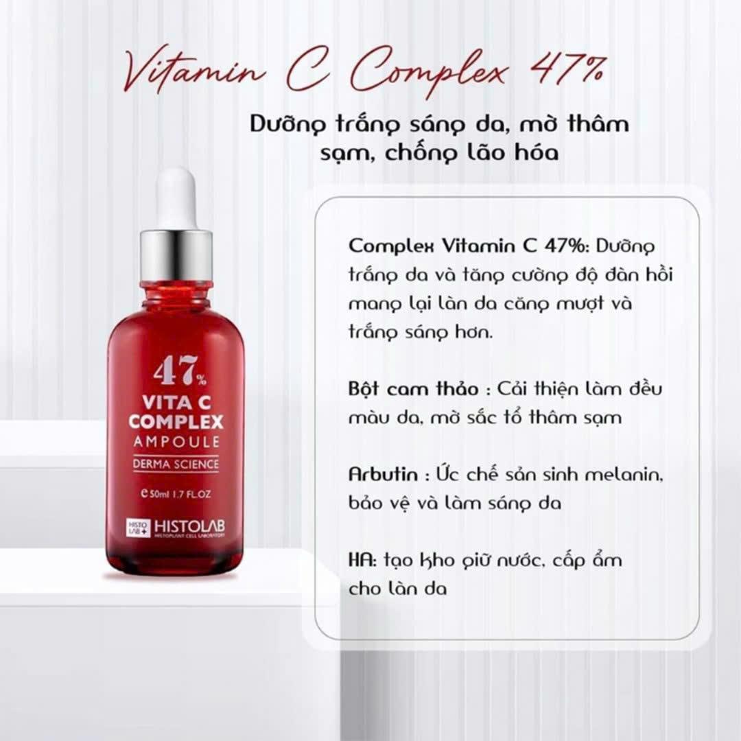 Serum Histolab 47% Vita C Complex Ampoule 50ml Giúp Dưỡng Sáng Da-duoc-ban-tai-Tiệm Nhà Mịn