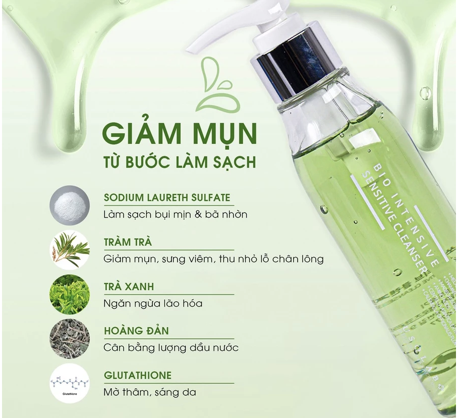 Sữa rửa mặt cho da dầu mụn USOLAB Bio Intensive Sensitive Cleanser giúp làm sạch sâu 150ml-duoc-ban-tai-Tiệm Nhà Mịn