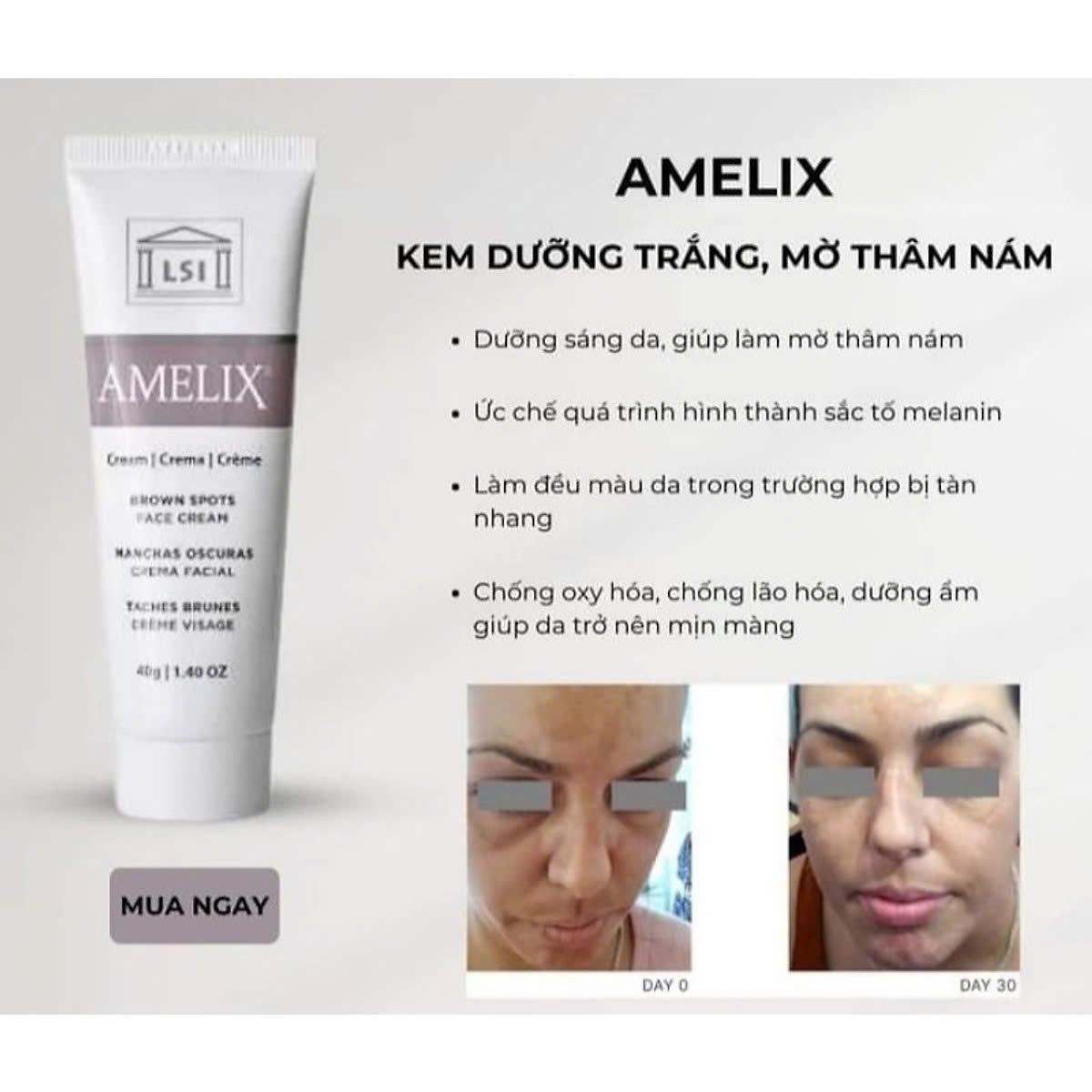 Kem dưỡng trắng mờ thâm nám LSI Amelix Face Cream 40g-duoc-ban-tai-Tiệm Nhà Mịn