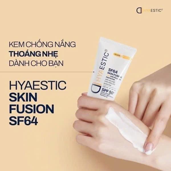 Kem Chống Nắng Hyaestic Skin Fusion SF64 Sun And Protector SPF50+ Giúp Chống Nắng, Bảo Vệ Da Tuyệt Đối-duoc-ban-tai-Tiệm Nhà Mịn