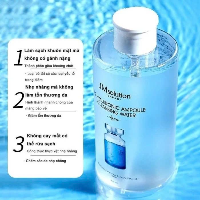 Nước Tẩy Trang JMsolution Hyaluronic Acid Mọi Loại Da Hyaluronic Ampoule Cleansing Water/ Gold 500ml-duoc-ban-tai-Tiệm Nhà Mịn