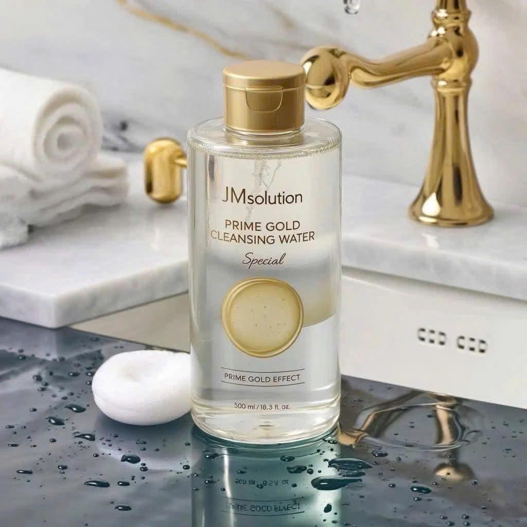 Nước Tẩy Trang JMsolution Hyaluronic Acid Mọi Loại Da Hyaluronic Ampoule Cleansing Water/ Gold 500ml-duoc-ban-tai-Tiệm Nhà Mịn