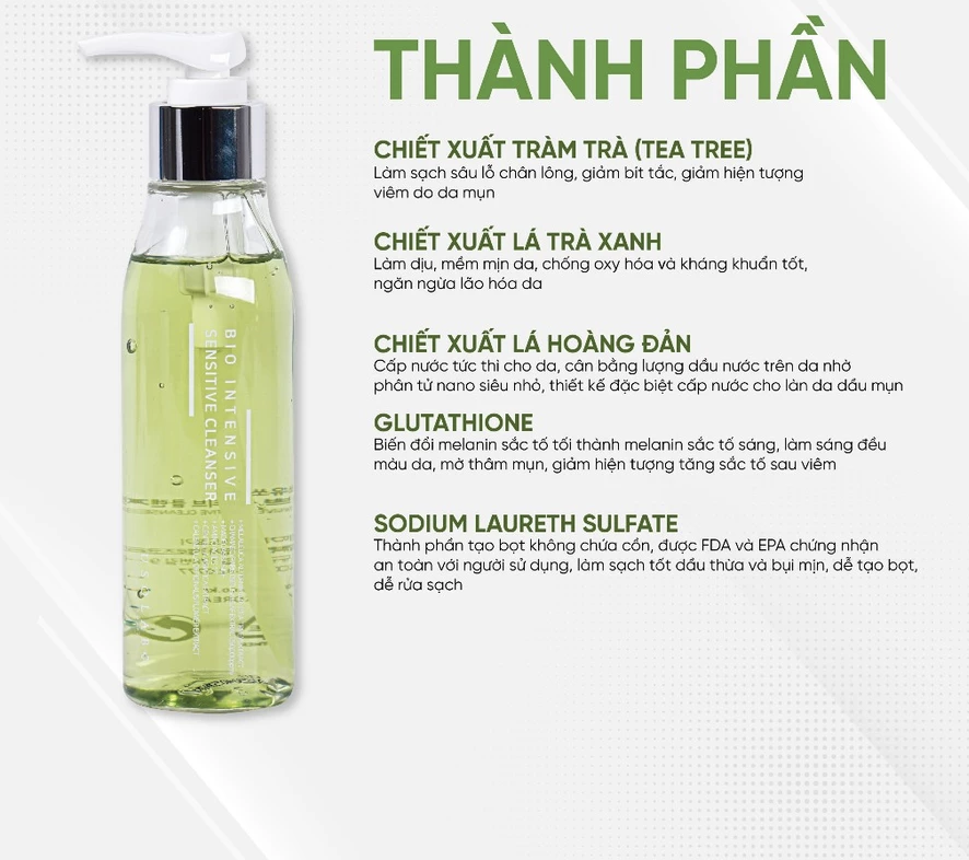 Sữa rửa mặt cho da dầu mụn USOLAB Bio Intensive Sensitive Cleanser giúp làm sạch sâu 150ml-duoc-ban-tai-Tiệm Nhà Mịn