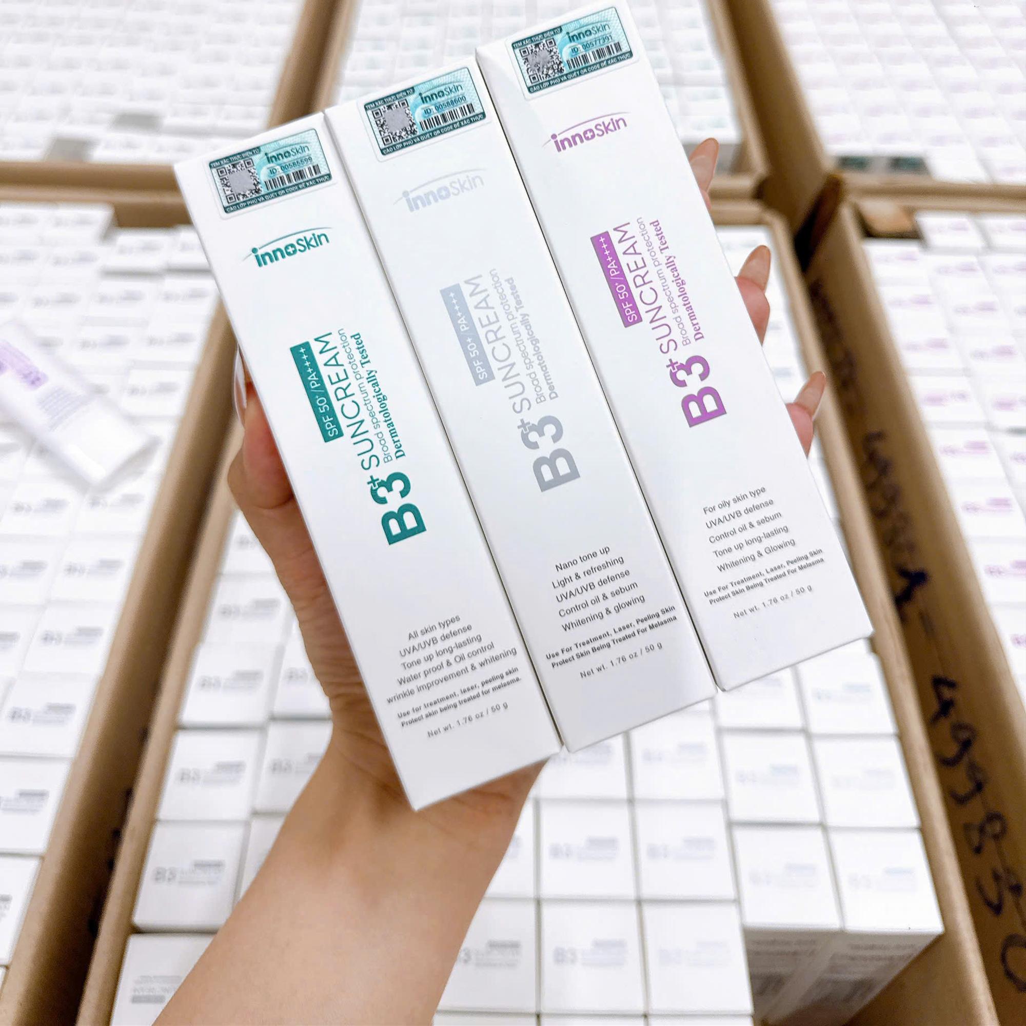 Kem chống nắng B3 Inno Skin nâng tone 50g 3 bản-duoc-ban-tai-Tiệm Nhà Mịn